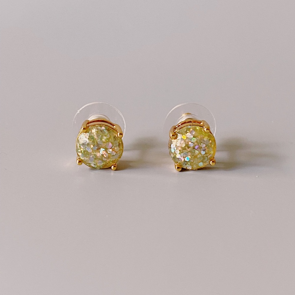 Glitter gold post earrings